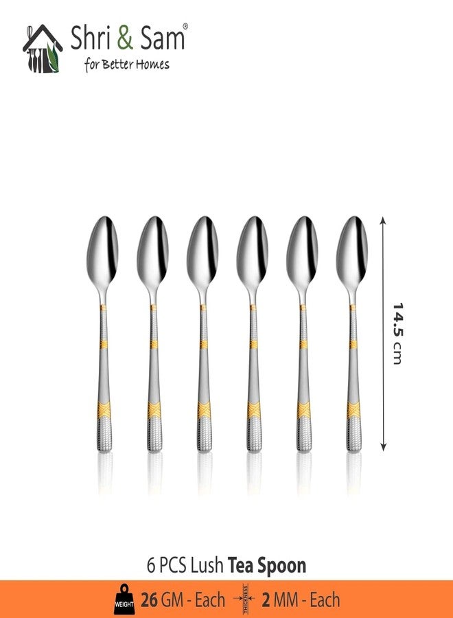 Shri & Sam Stainless Steel Lush Tea Spoon,6 Pieces - Image 2